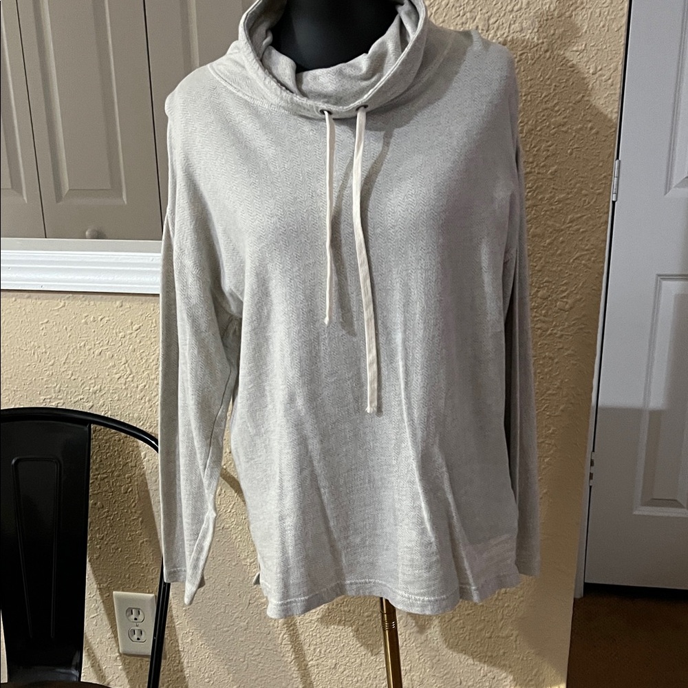 Chaps Light Gray Women's Cowl Neck Sweatshirt